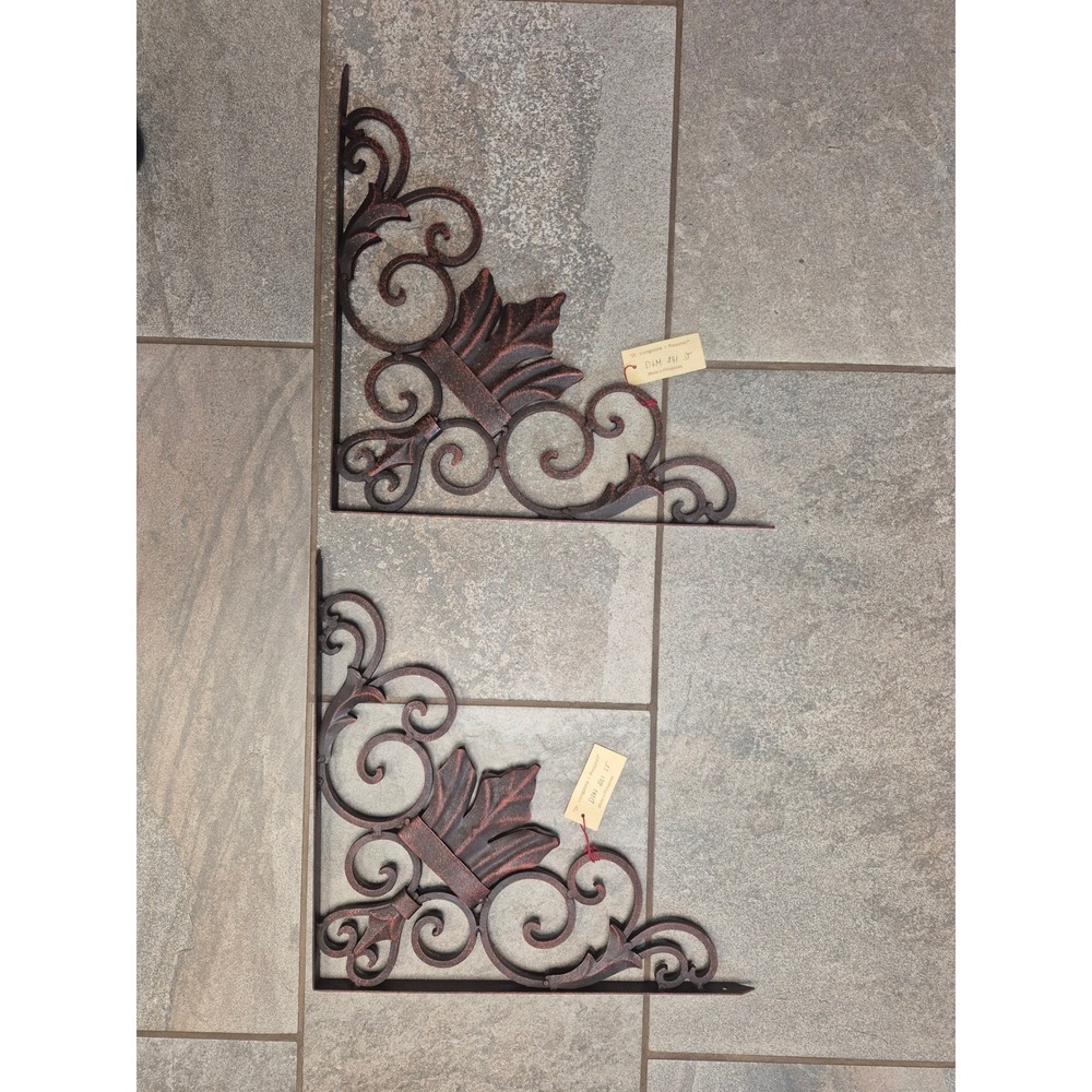 Dr Livingstone I Presume Metal Corbels Pair Scroll Leaf Architectural Decor